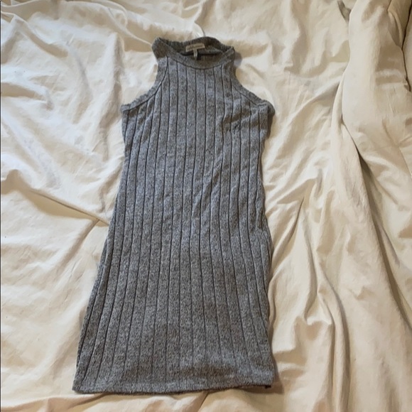 Grey ribbed dress - Picture 1 of 3